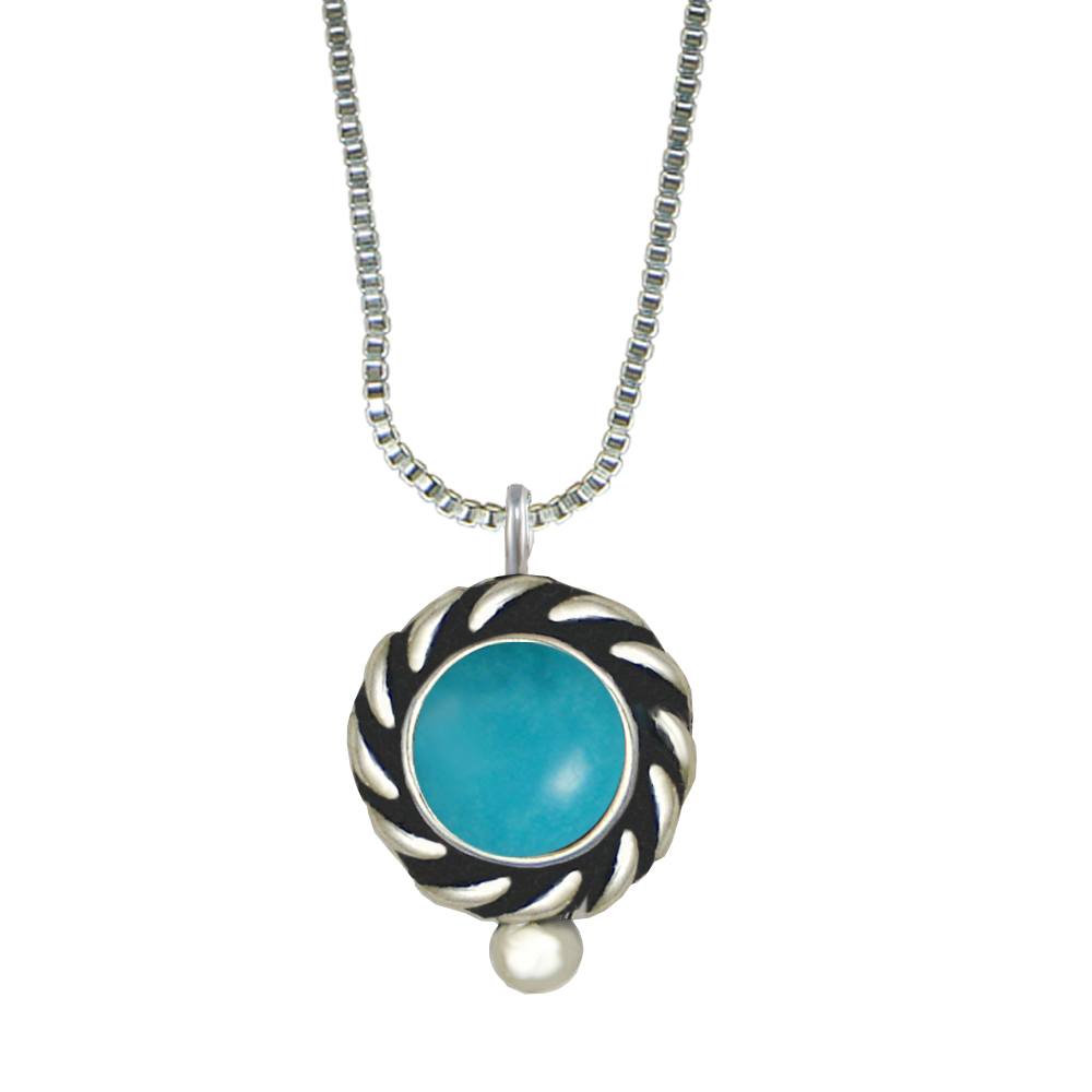 Sterling Silver Little Turquoise Pendant Necklace